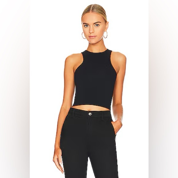 C/MEO Collective Tops - C/MEO Collective Black Sleeveless Crop Top Parachute Top
